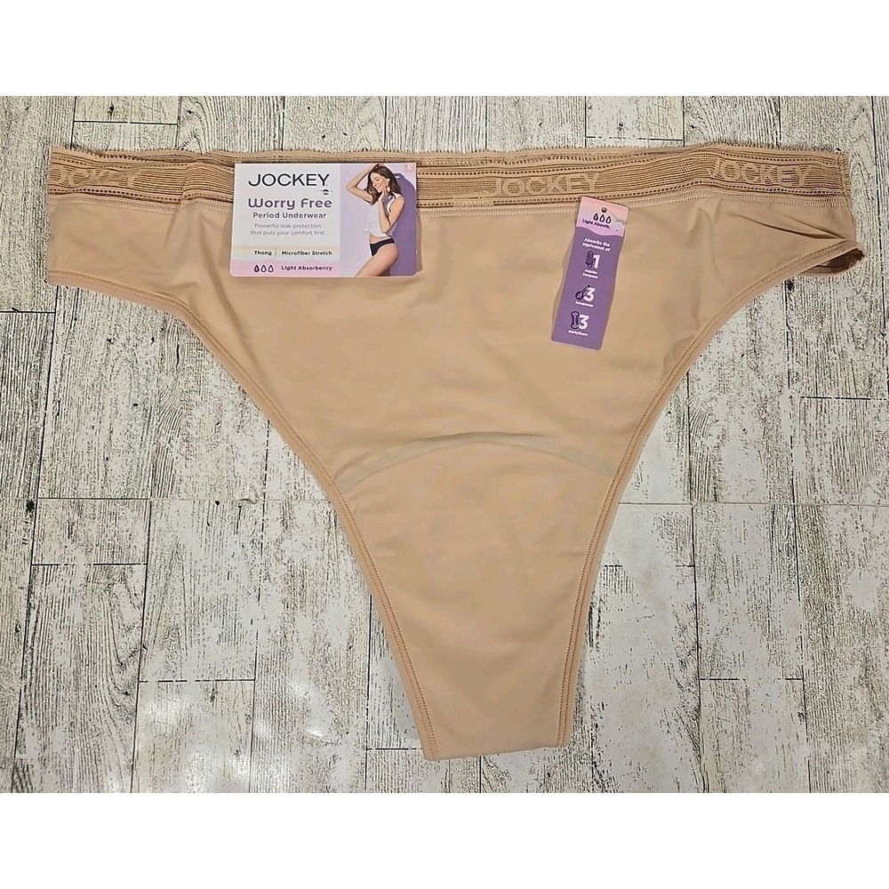 Jockey Period Underwear Thong 3XL Light Absorbency Microfiber Stretch